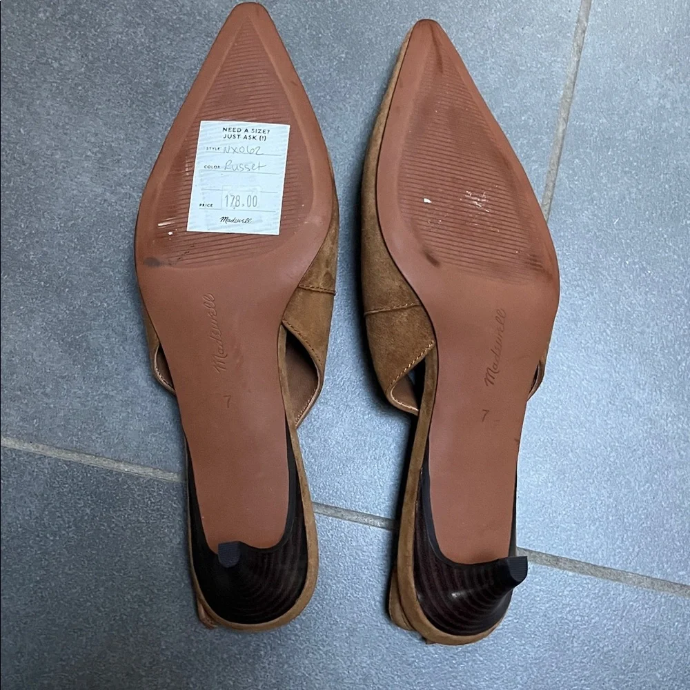 Madewell Emilie Suede Slingback Pump sz 7 - Picture 4 of 5